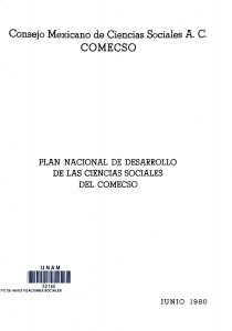 Plan Nacional de Desarrollo de las Ciencias Sociales del COMECSO