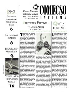 COMECSO Informa. Nueva Época Número 1, Julio-Septiembre 1991