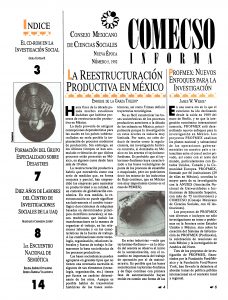 COMECSO Informa. Nueva Época Número 5, 1992