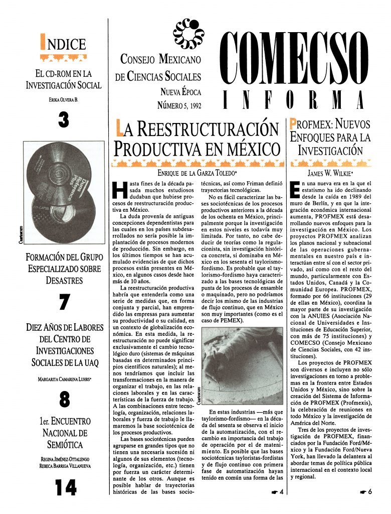 COMECSO Informa. Nueva Época Número 5, 1992