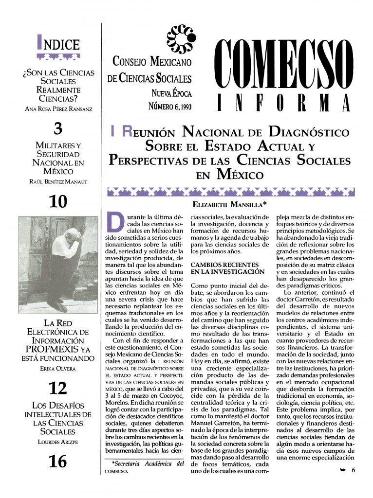 COMECSO Informa. Nueva Época Número 6, 1993