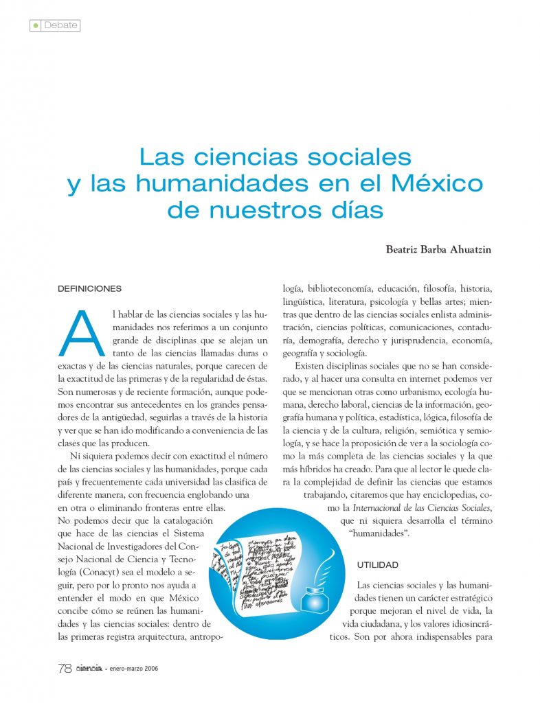 Las Ciencias Sociales y las humanidades en el México de nuestros días