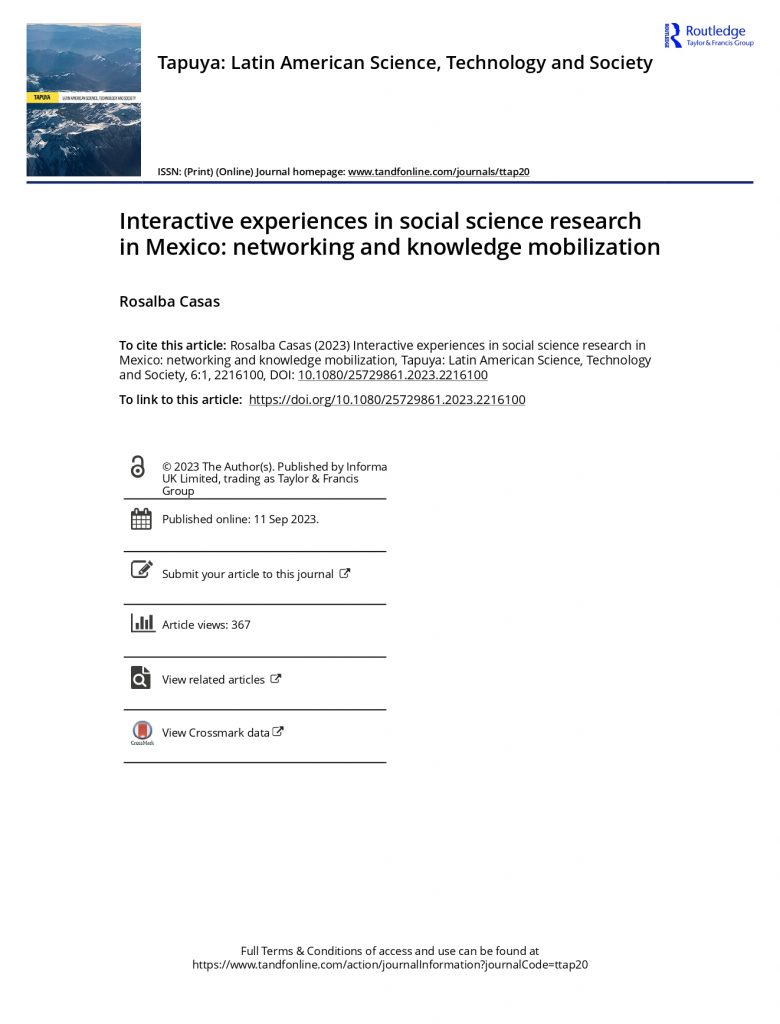 Experiencias interactivas de investigación en ciencias sociales: construcción de redes y movilización de conocimiento