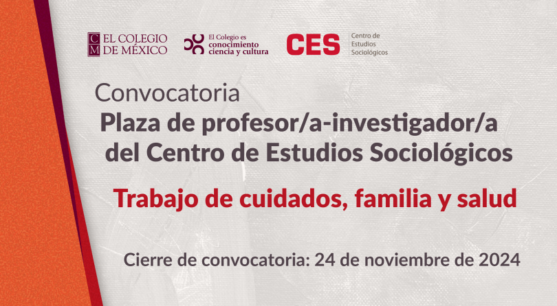 Plaza de profesor/a-investigador/a del CES | Trabajo de cuidados, familia y salud